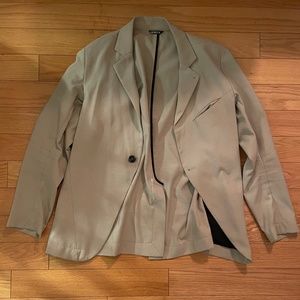 Seneca khaki seersucker slim fit suit